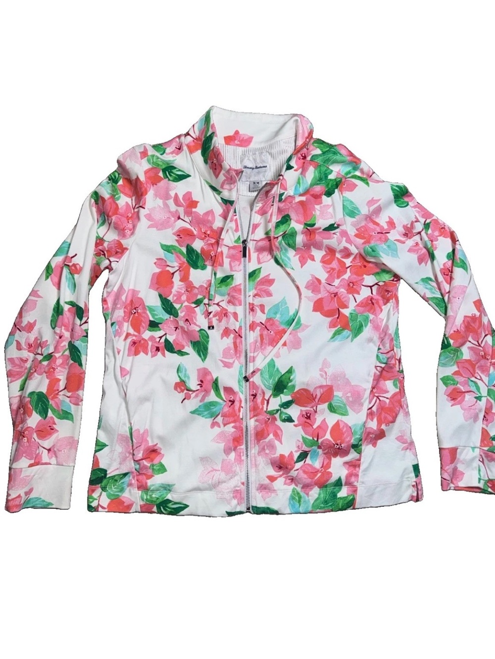 Tommy Bahama Pink & Green Floral Bomber Jacket - Picture 1 of 9